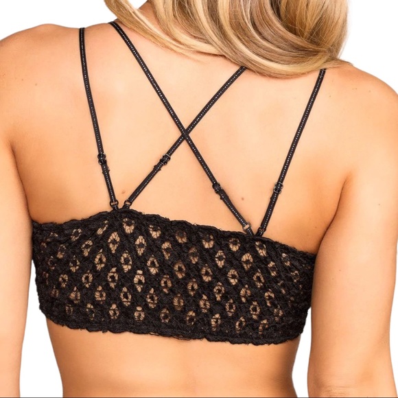 Anemone Elise large black lace padded bralette thin double straps & elastic back - Picture 3 of 14